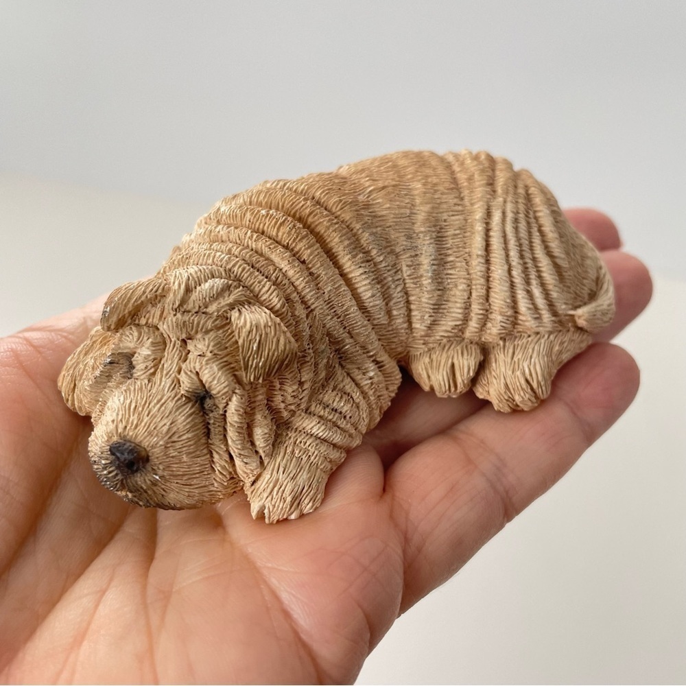 Vintage Sandicast Sleeping Shar pei Dog